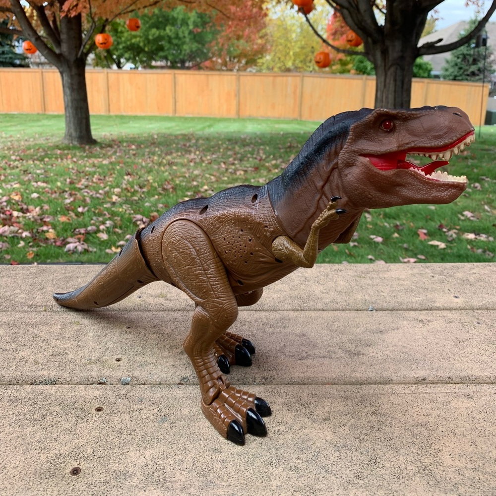 Realistic Tyrannosaurus Rex Roaring Twisting Moving  With Flashing Red Eyes 21" - Picture 5 of 12